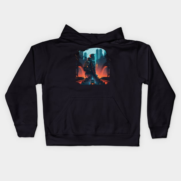 space city Kids Hoodie by rocknerd